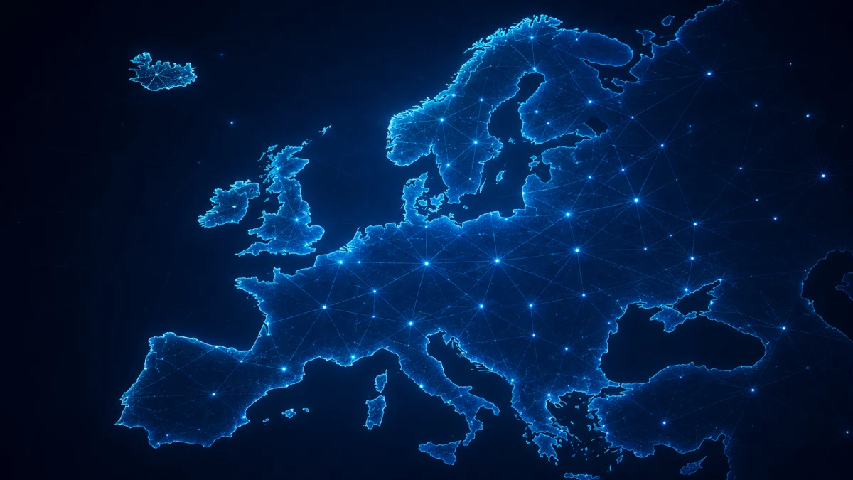 Neon mapa Evrope
