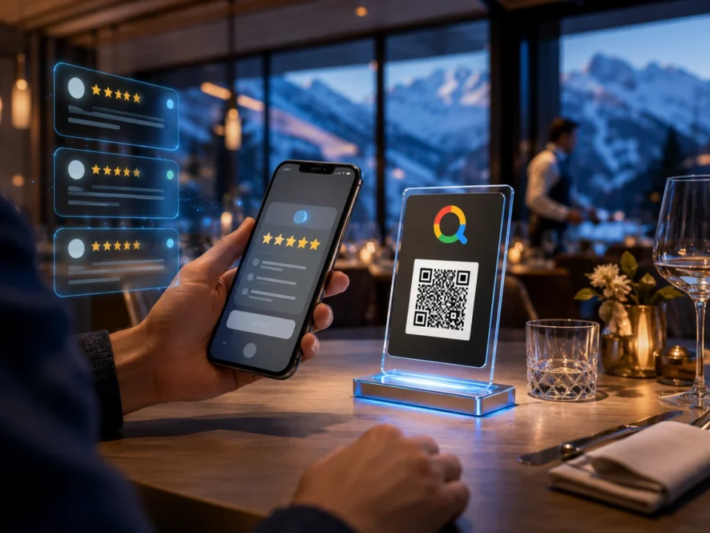 Gost ostavlja Google recenziju preko QR koda