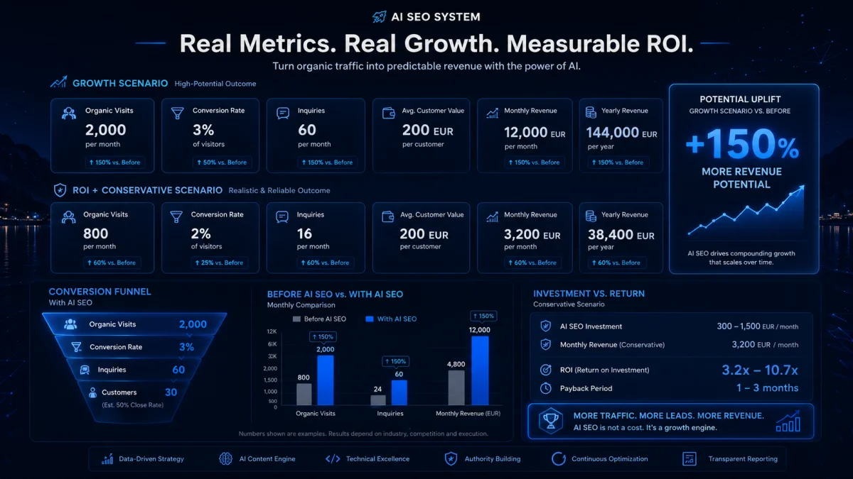 SEO real metrics dashboard